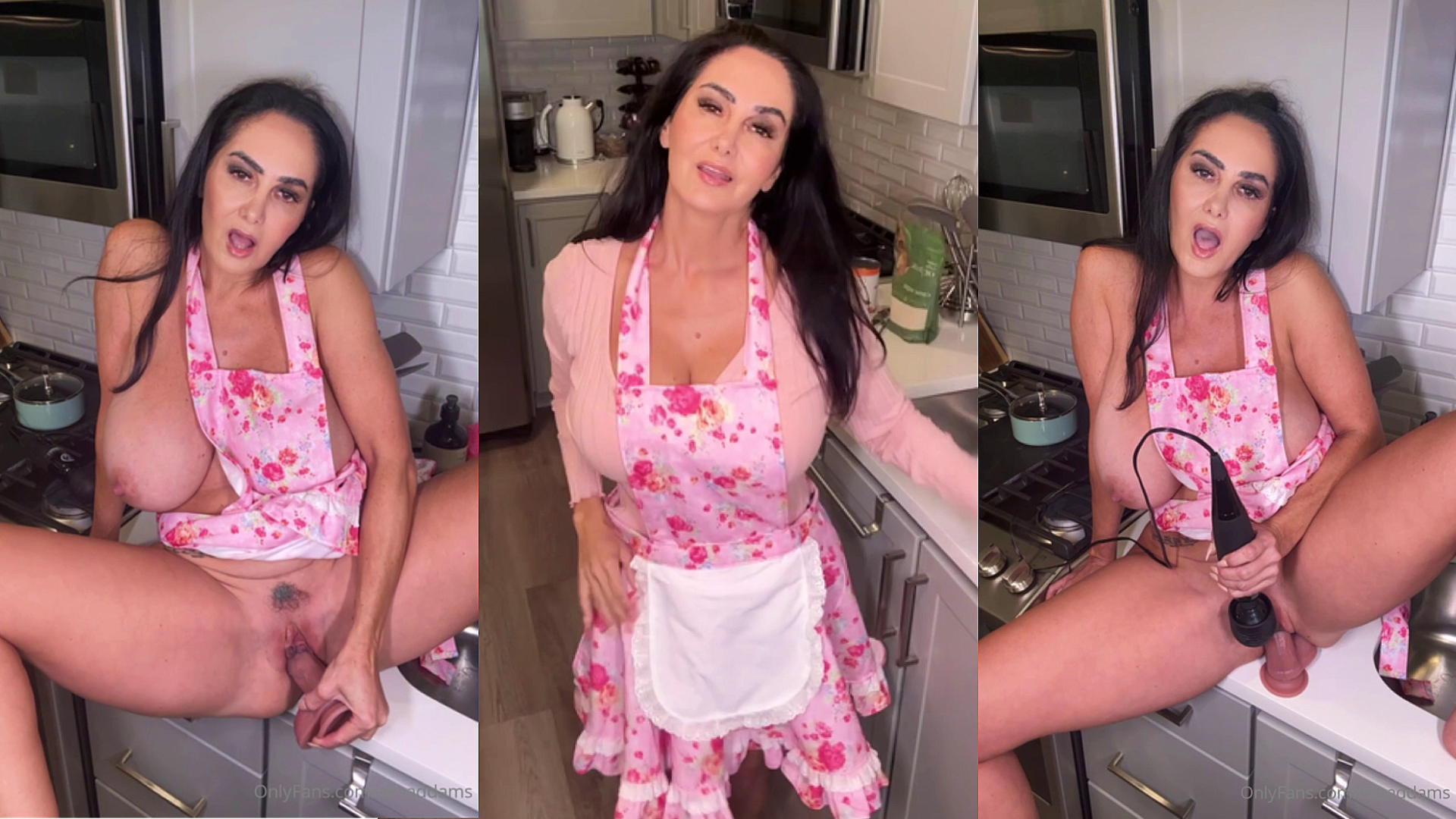 AvaAddams Fucks A Dildo On A Kitchen Counter