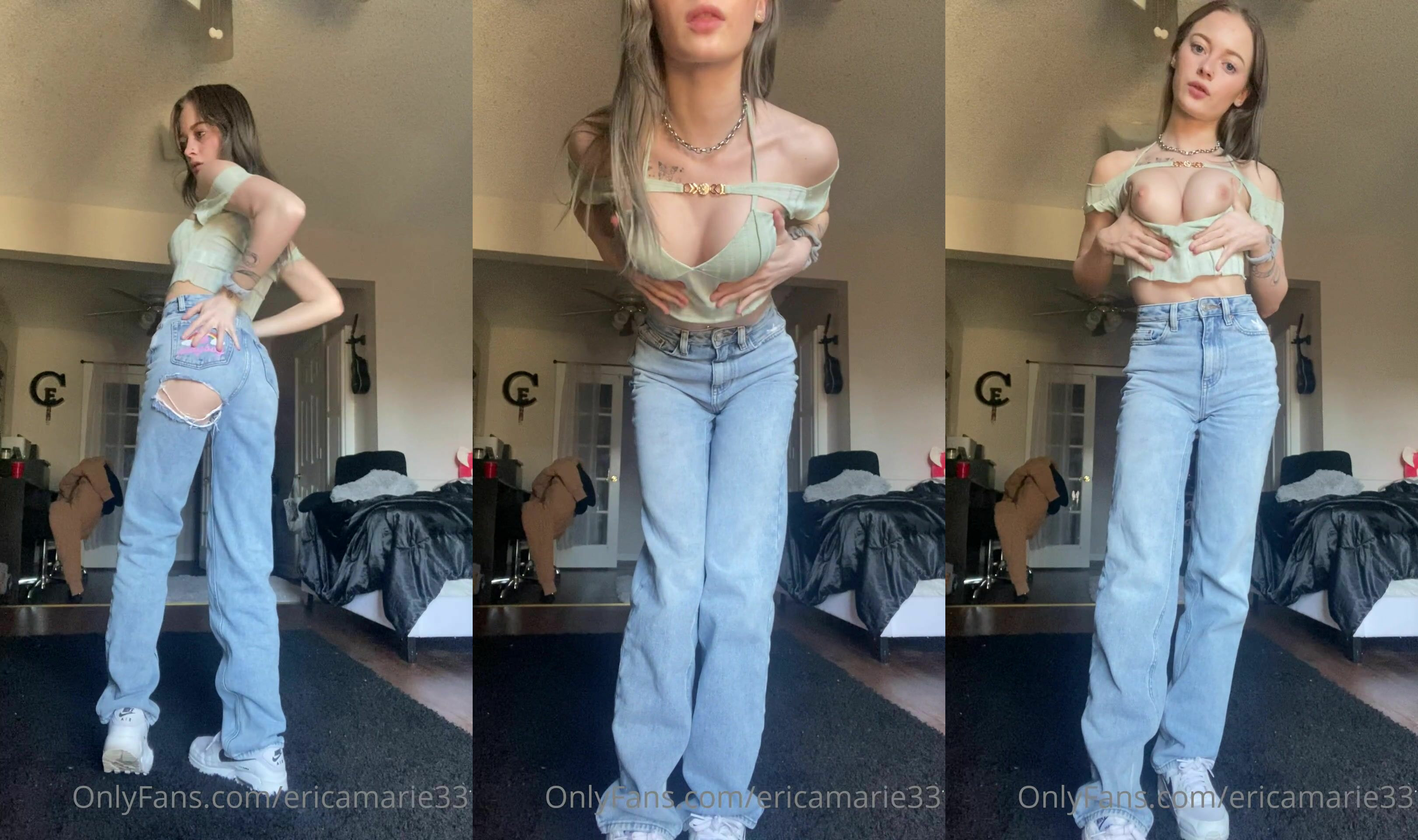 Ericamarie Strips Naked And Masturbates