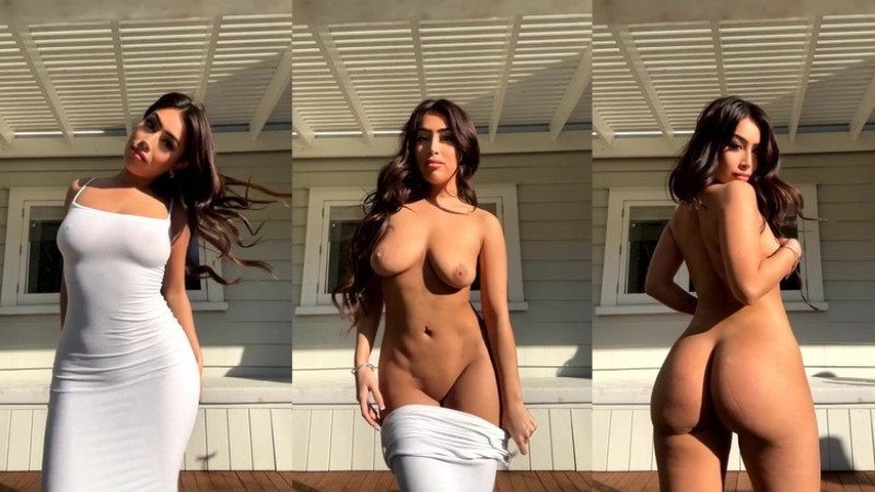 BxbyVioletx Strips Her White Dress