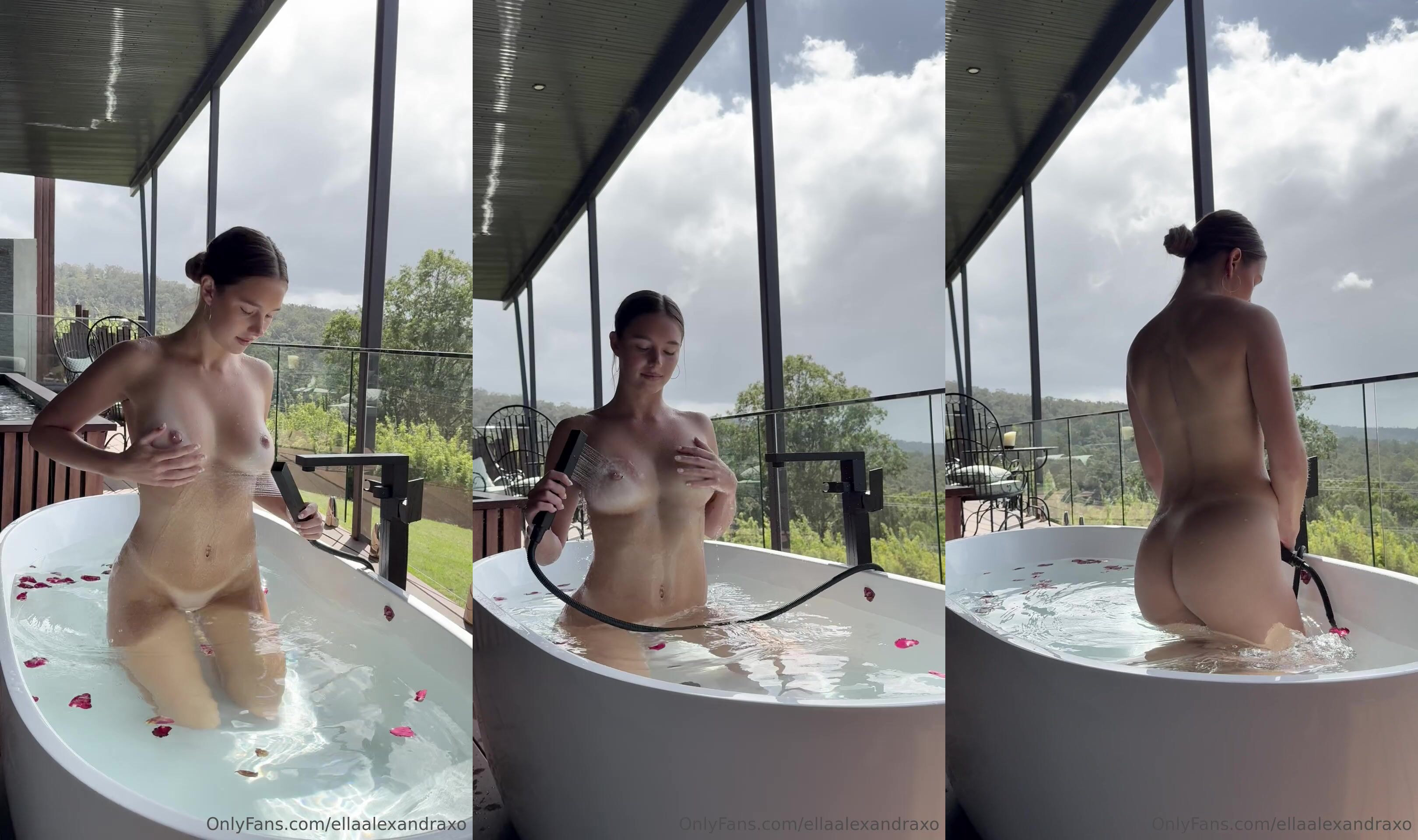 Ella Alexandra Flaunts Her Wet Nude Body In A Tub