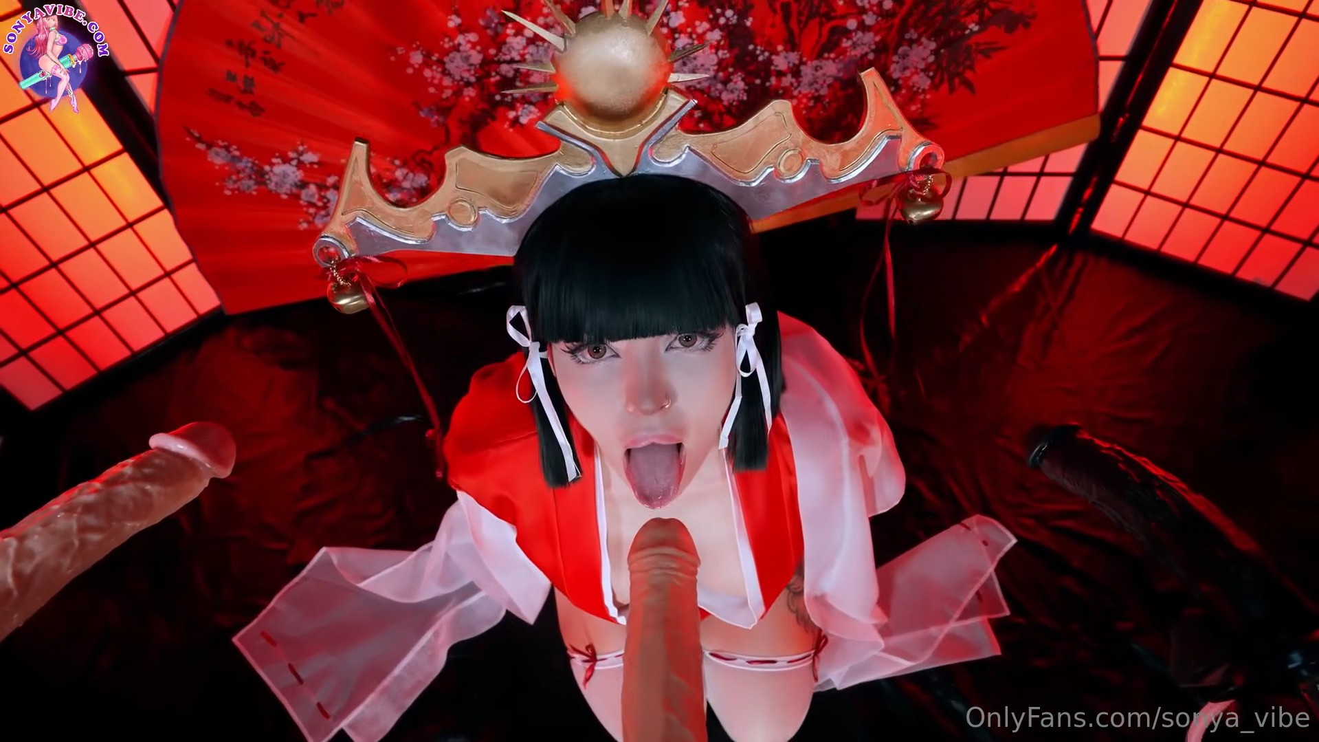 Shrine Maiden Sonya Vibe Gets Defiled By Bukkake