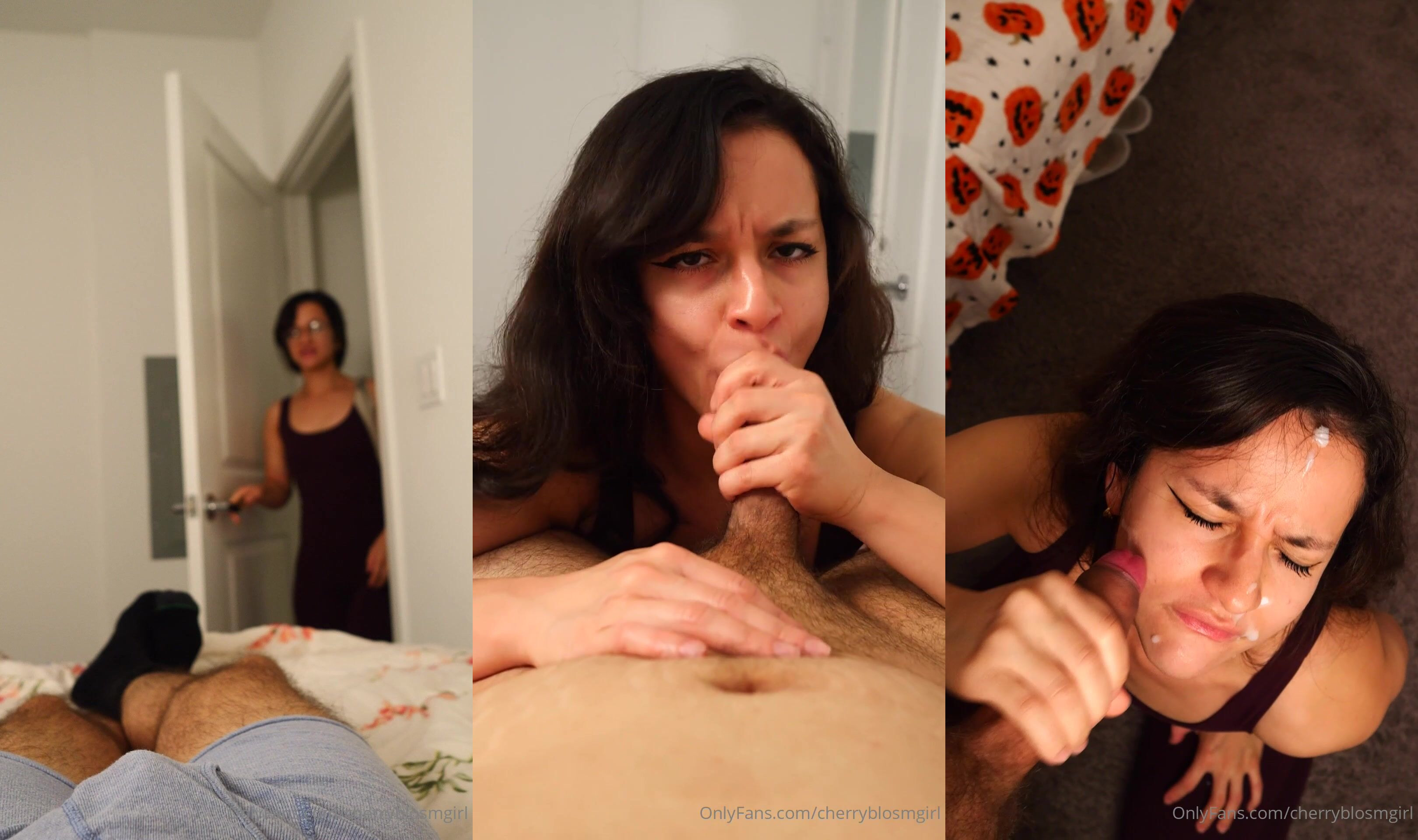 CherryBlosmGirl Gets A Facial After A Blowjob