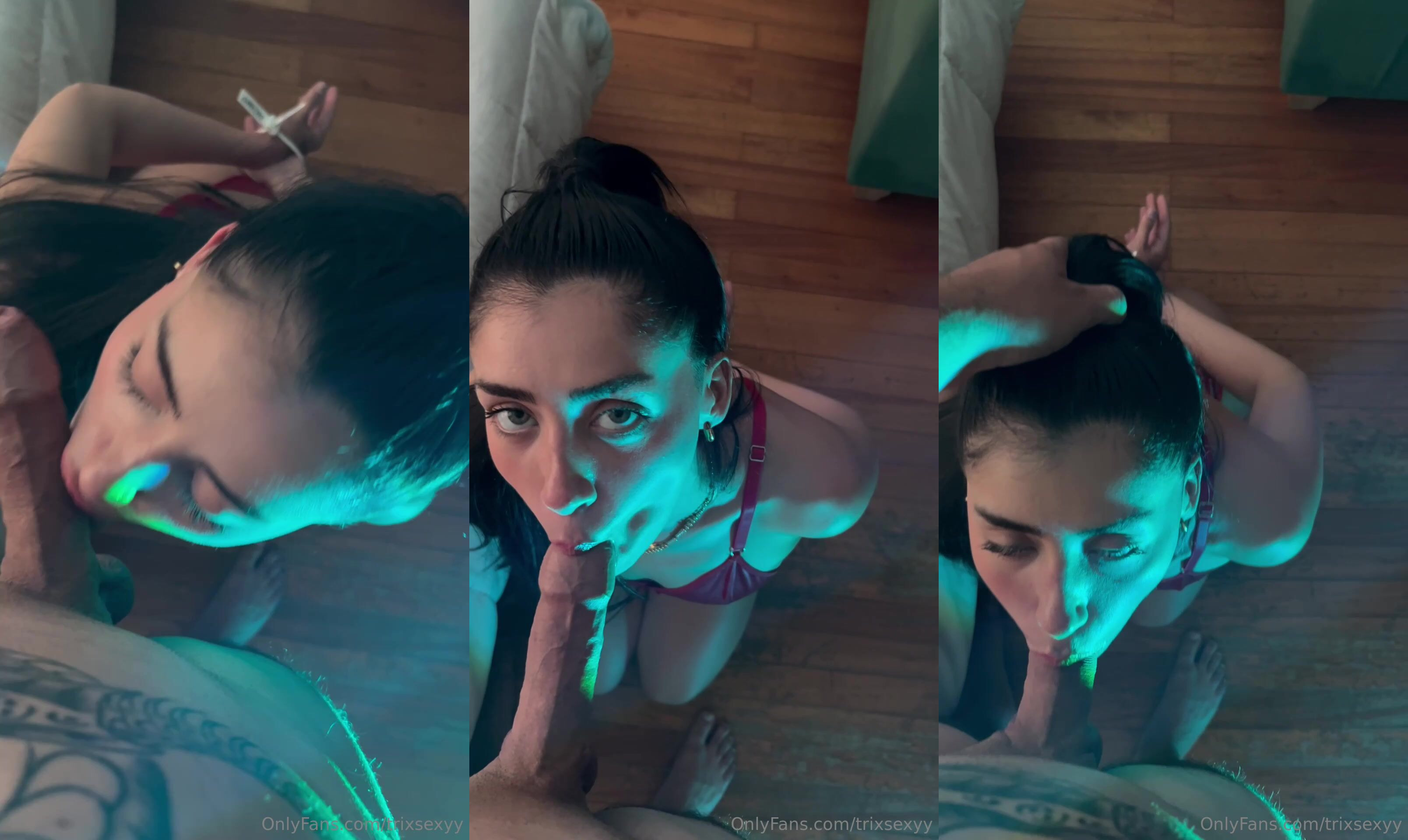 TrixSexyy Gets Her Mouth Fucked While Tied Up