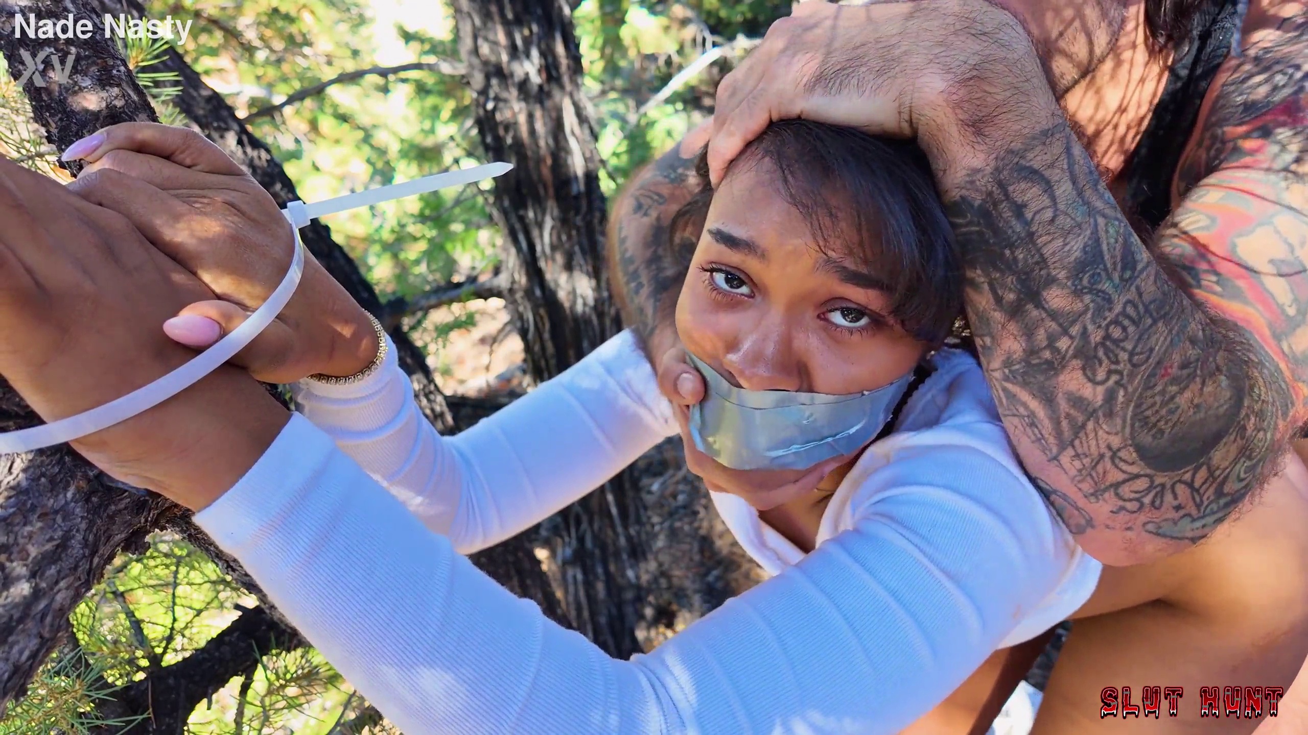 Ami Bue Gets Tied Up And Fucked In The Woods