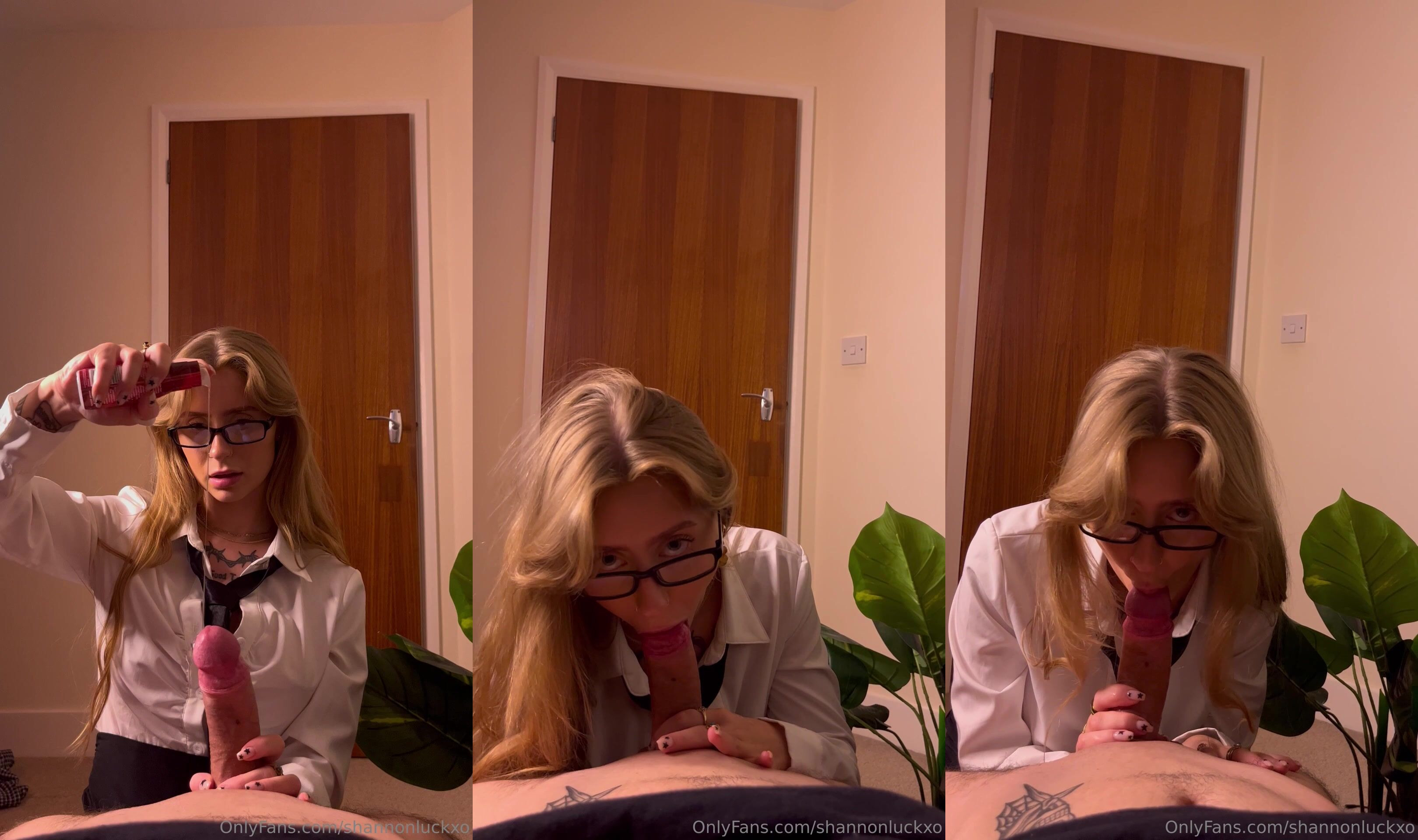 ShannonLuckXO Lubes Then Sucks Her Man's Cock