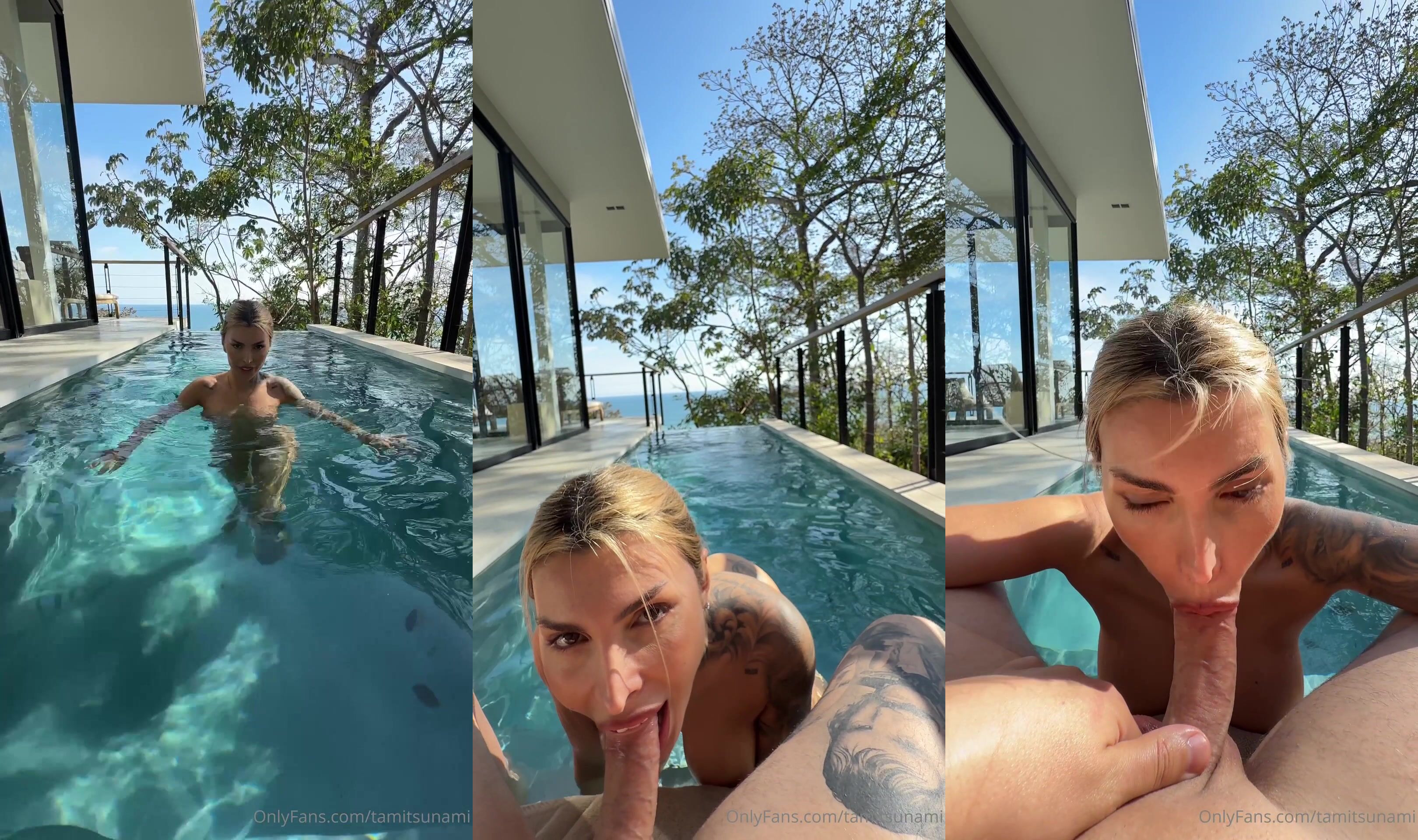 Tami Tsunami Sucks A Cock In The Pool
