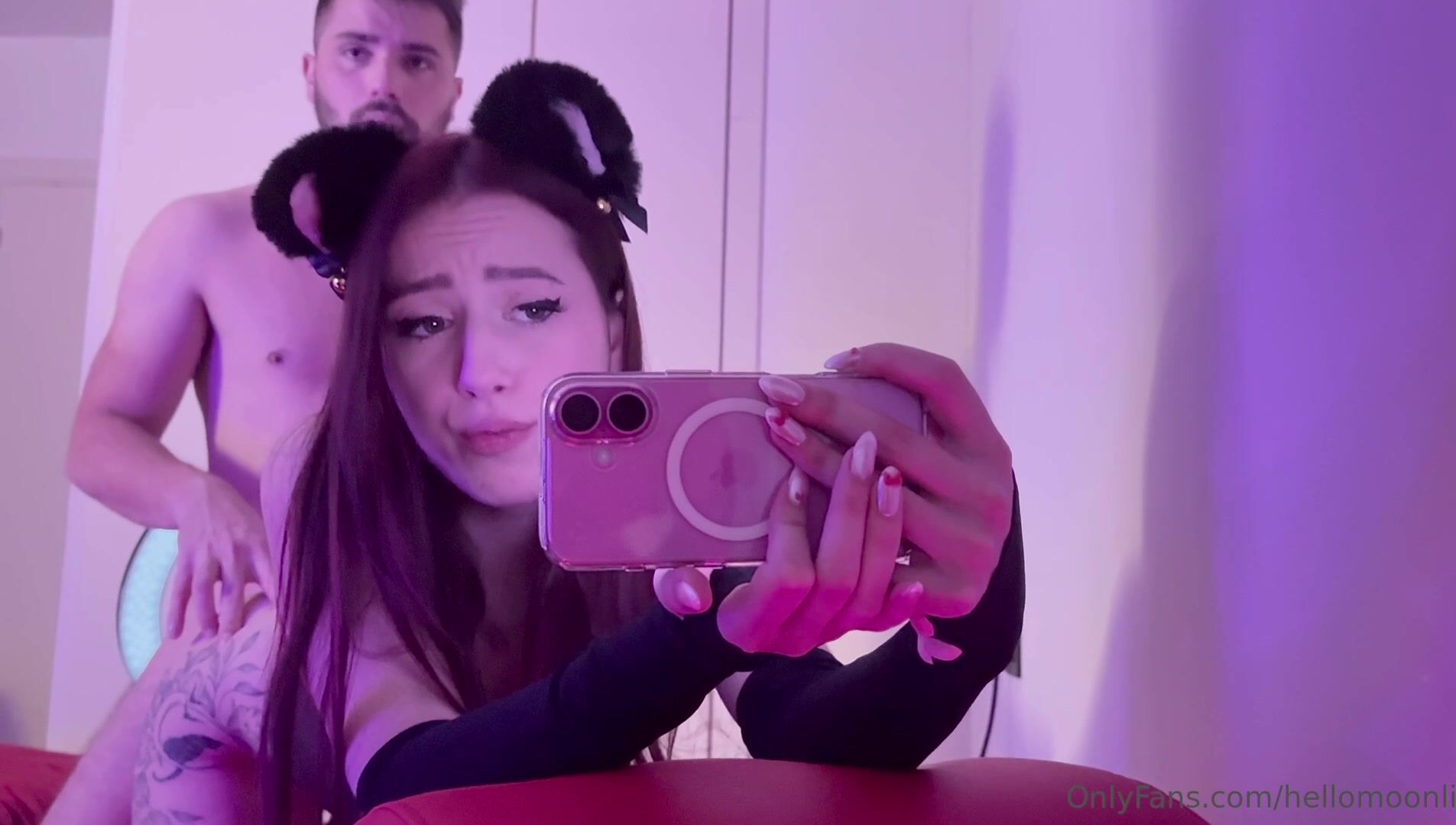 Horny Cat Hellomoonli Gets Smashed By Her Man