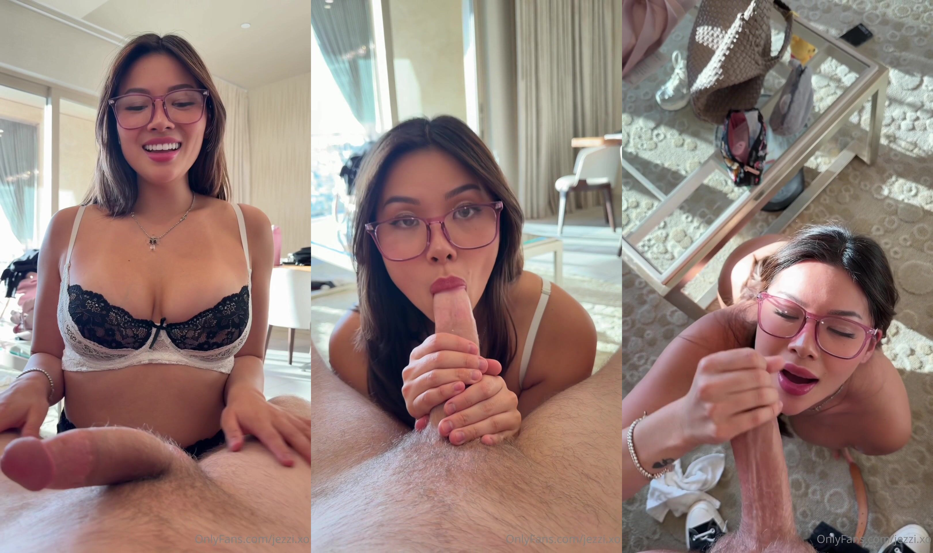 Jezzi.Xo Gives Messy Head With Her Glasses On