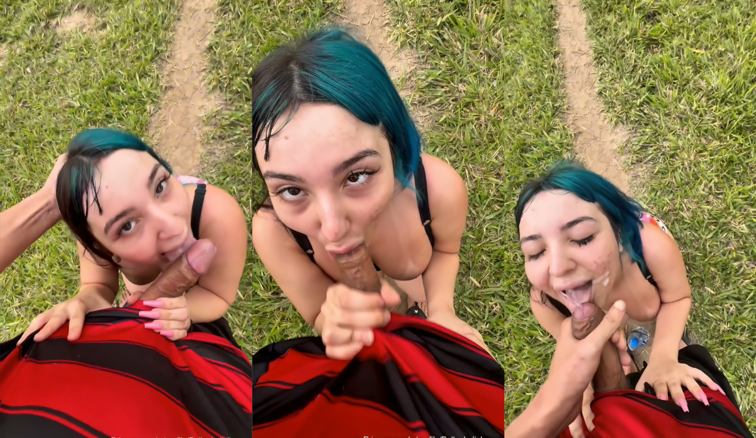 Belle Belinha Gives A Sloppy BJ Outdoors