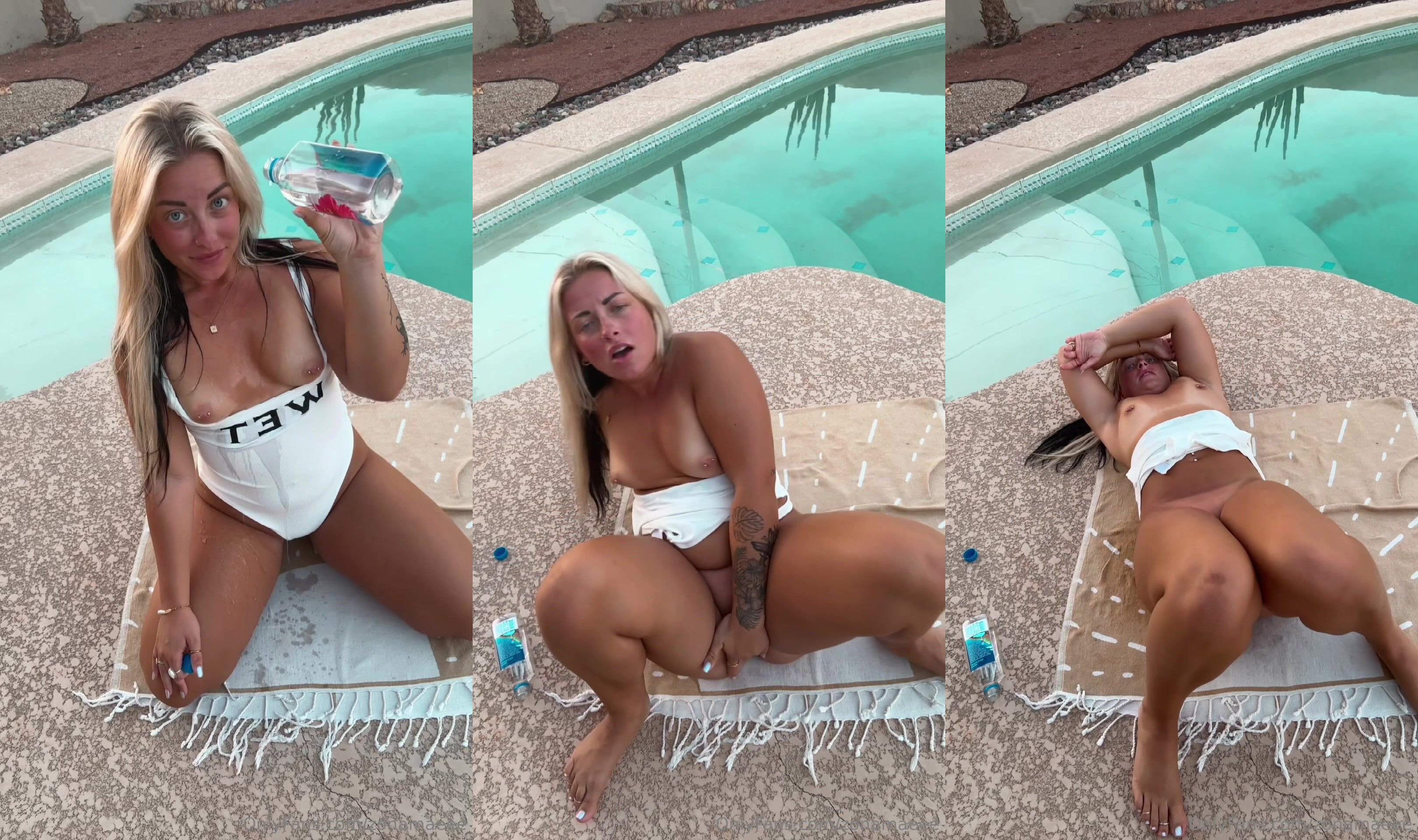 Zonamaeee Fingers Her Cunt By The Pool