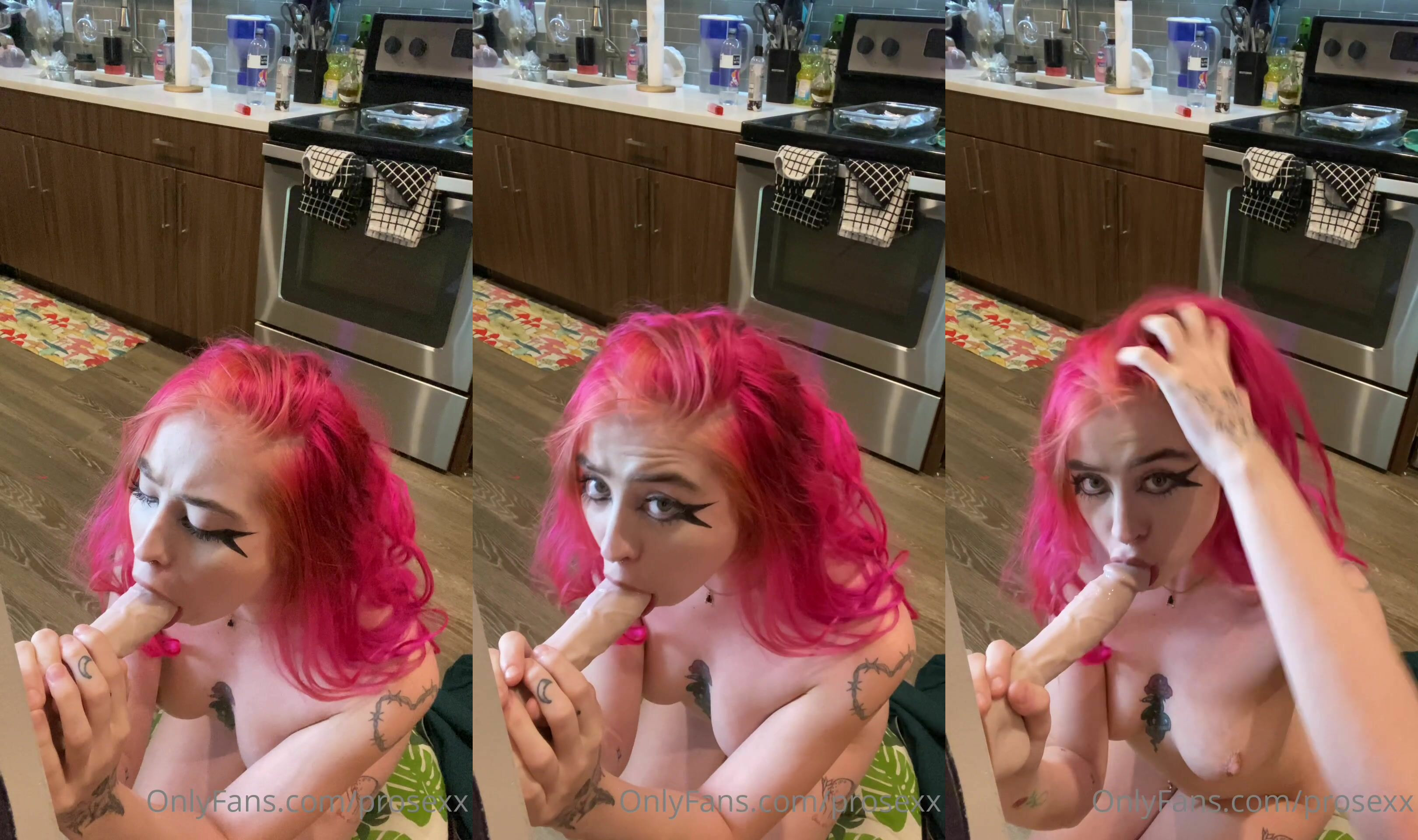 Rosie Rider Shows Her Oral Skills On A Dildo