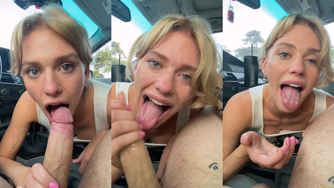 Wildhalli Gives A Blowjob In The Car