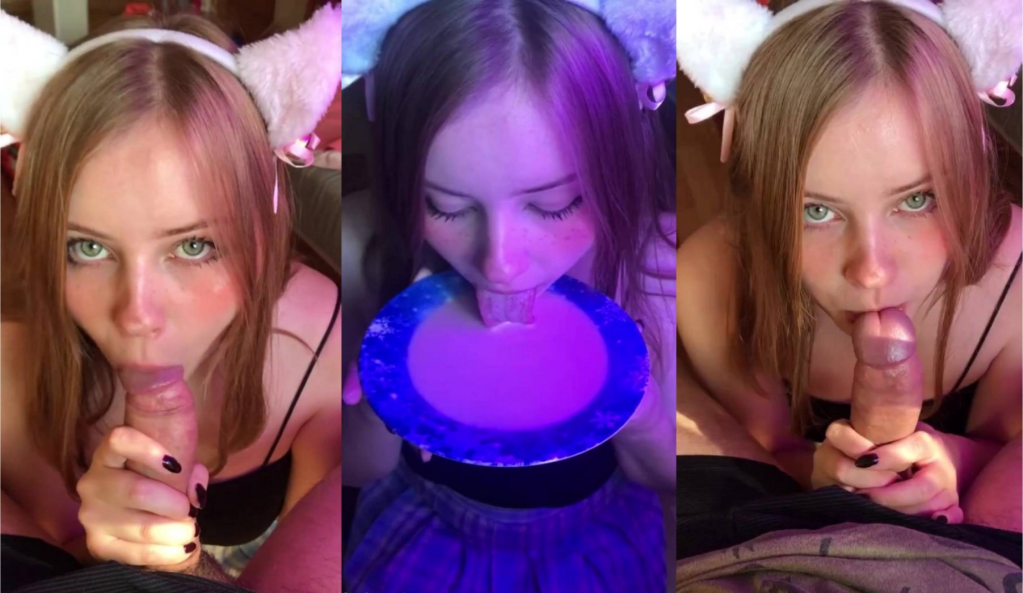 Cat Girl Yuiwoo Sucks Her Boyfriend's Dick
