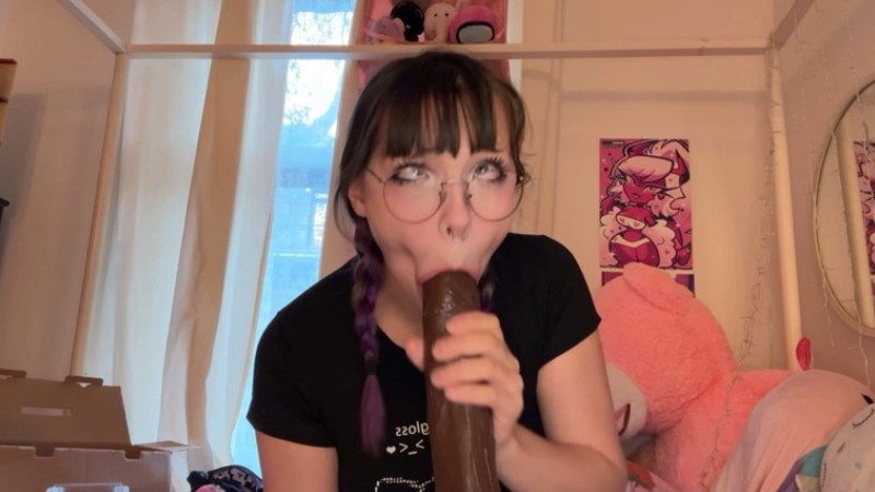 DitzyMaruu Sucks Her BBC Dildo Sloppily