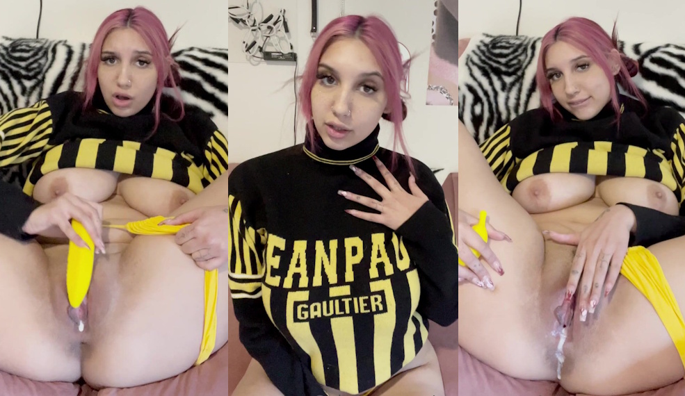 Mati Khalifa Reaches Orgasm Using Her Banana Toys