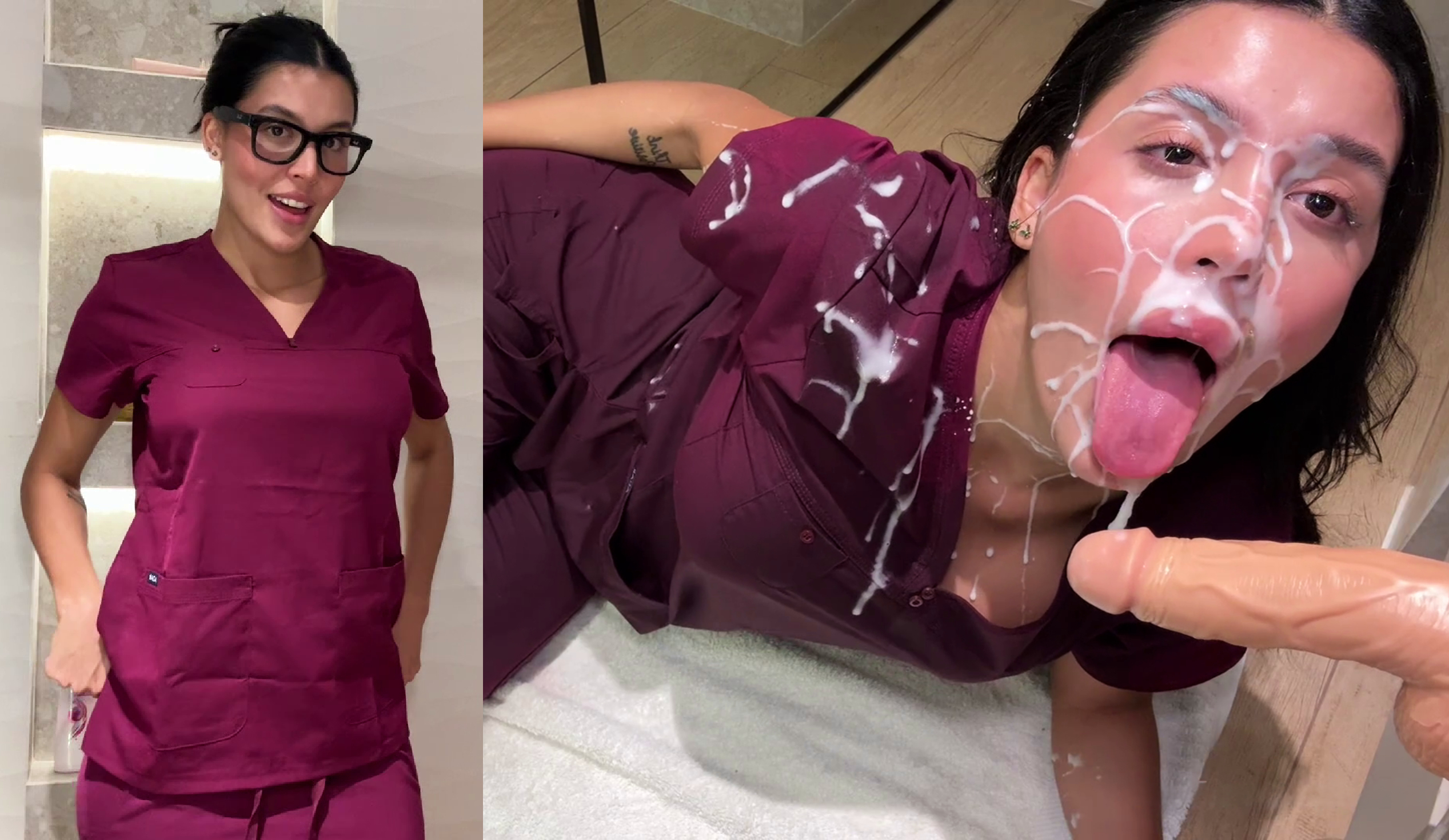 Hanna Miller Showers In Fake Cum In Her Hot Nurse Roleplay