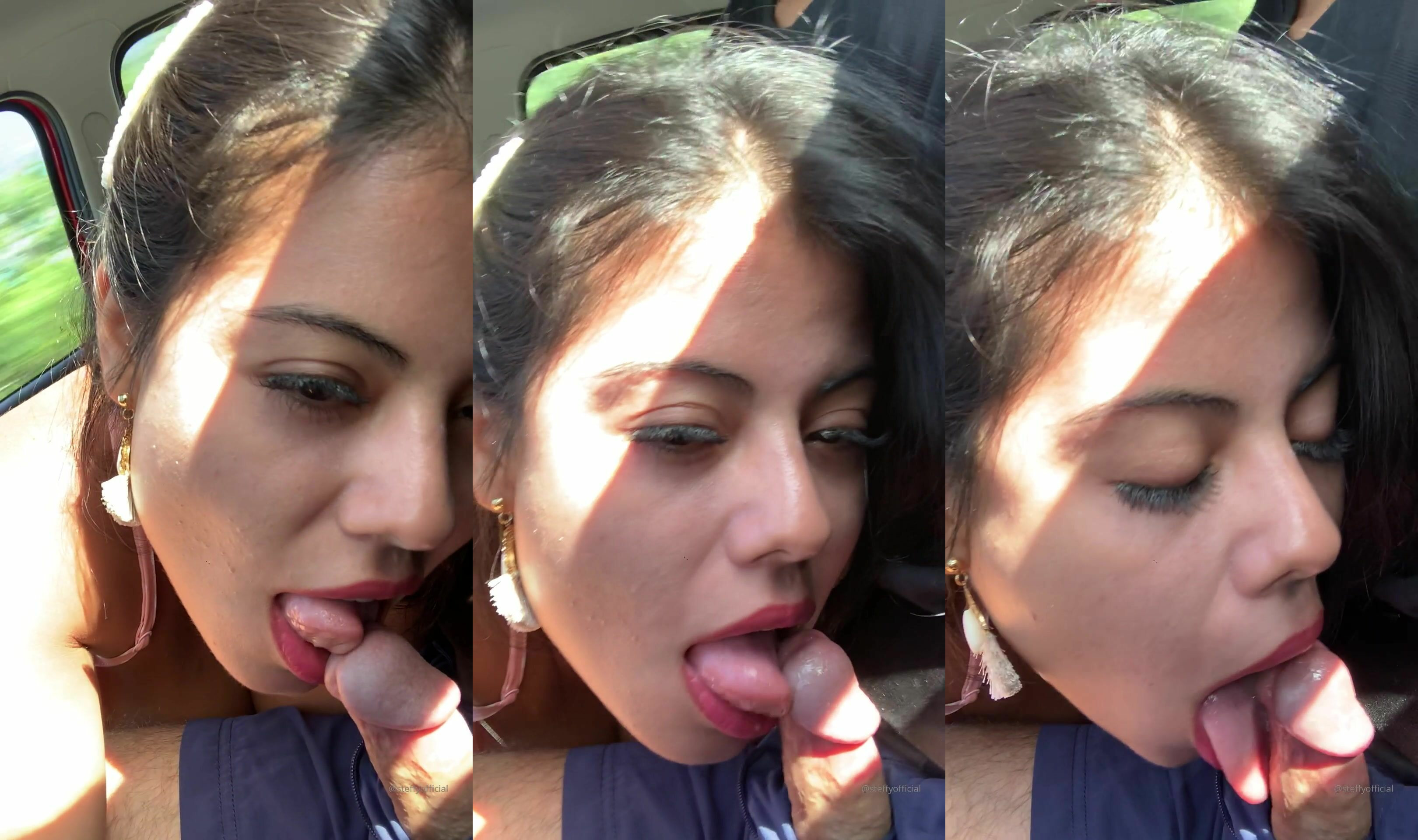 Steffy Moreno Sucks Dick In A Car