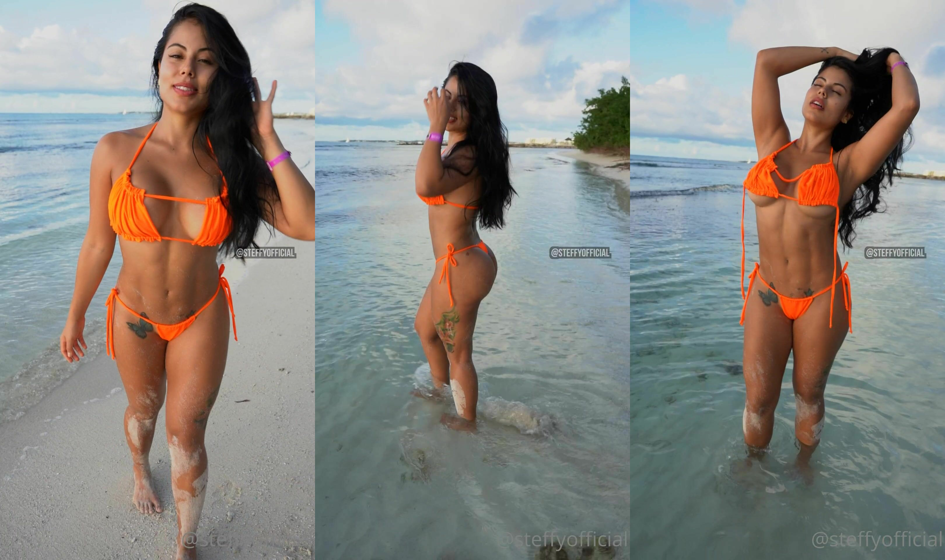 Steffy Moreno Goes Swimming On A Nudist Beach