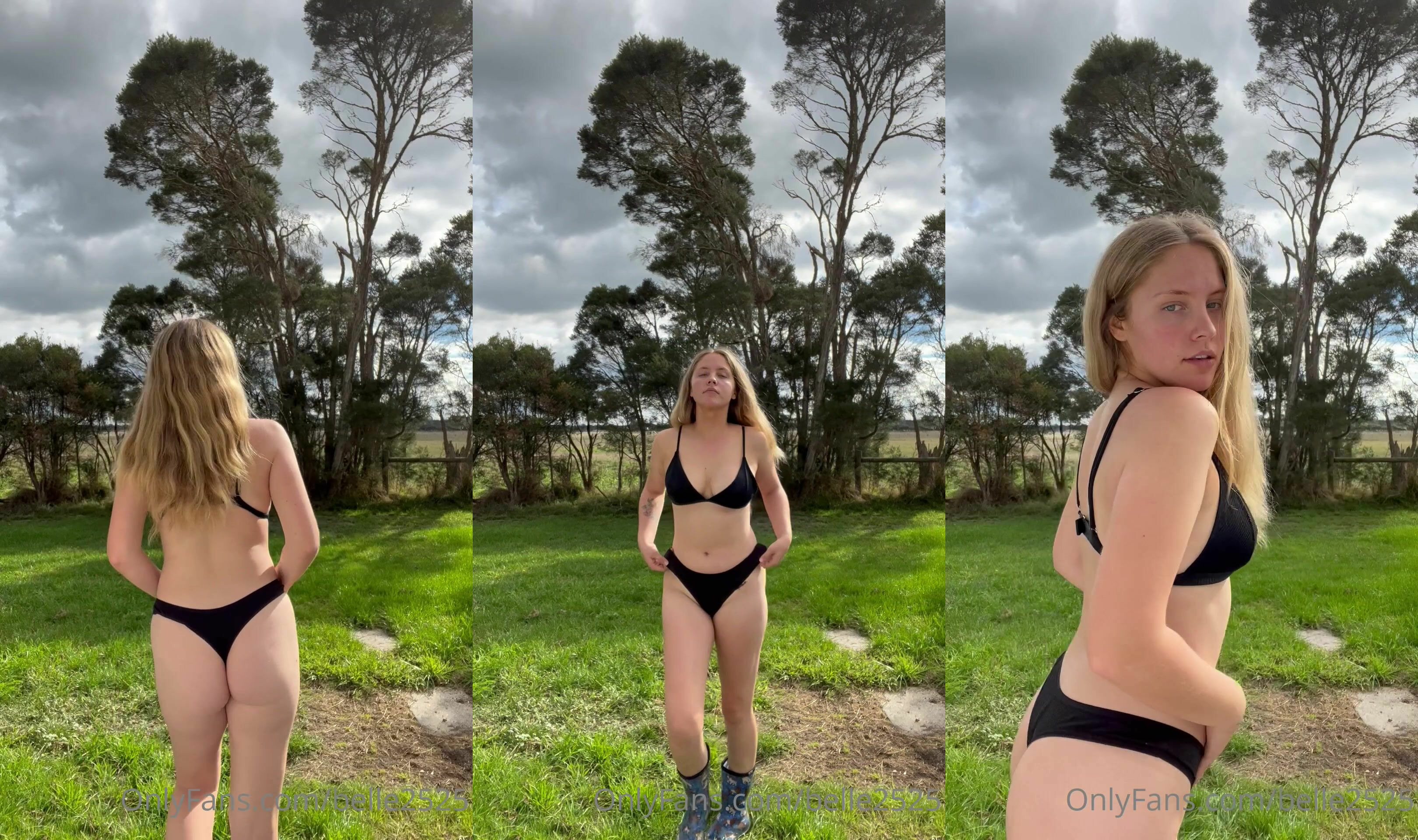Cutie Belle2525 Outdoors In Her Bathing Suit
